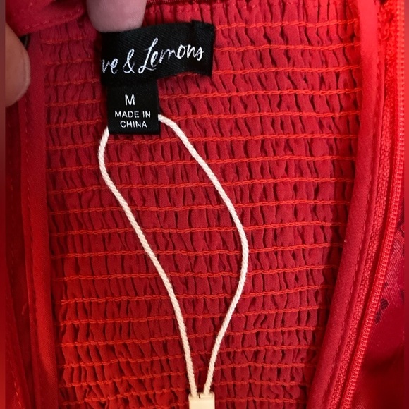 For Love & Lemons Annika Mini Dress NWOT Red Corset Bodice Bubble Hem - Picture 9 of 14